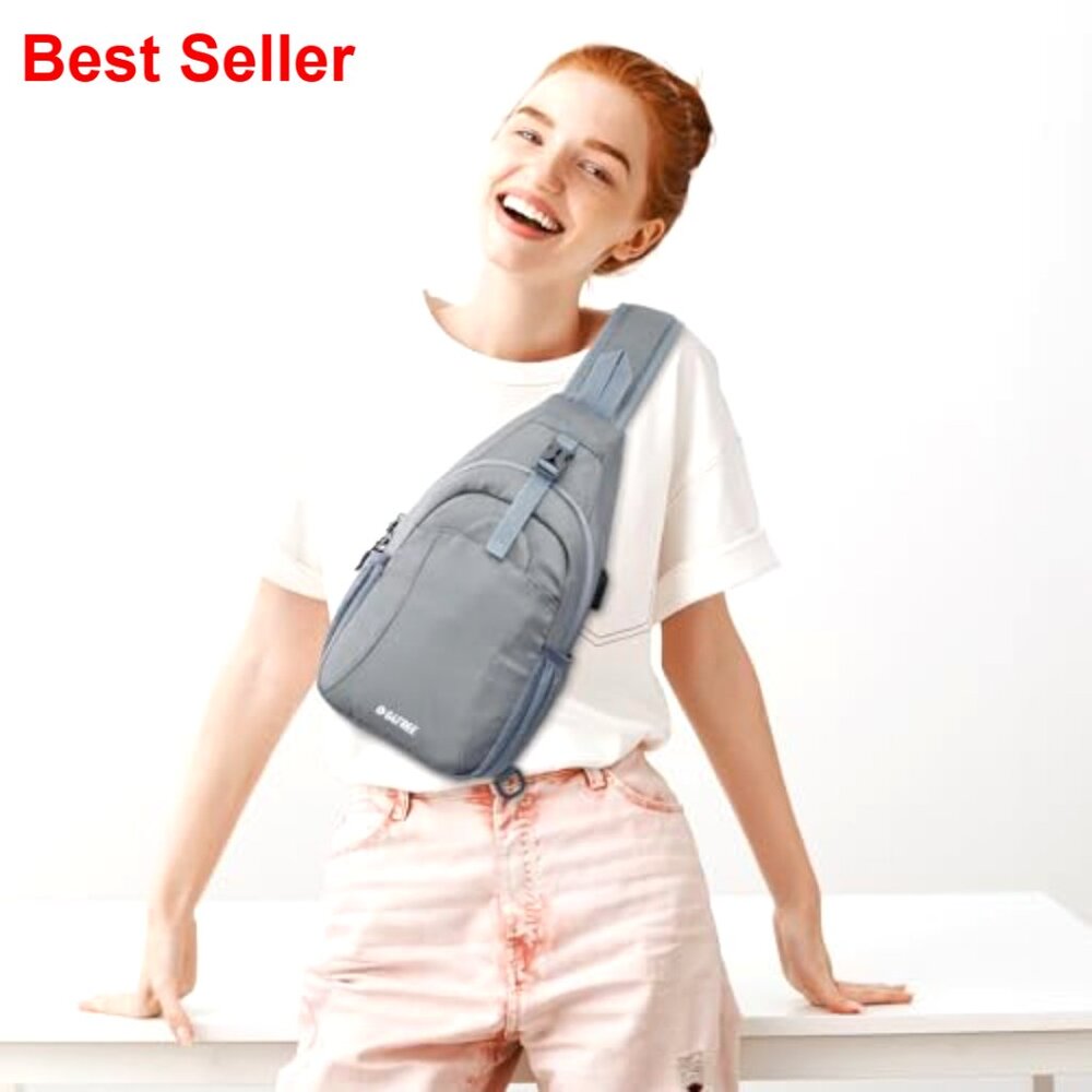 Water-Resistant Polyamide Sling Backpack with USB… - image 2